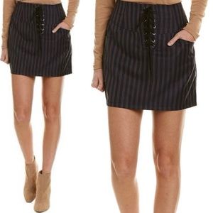 Heartloom Skirt Lace Up Mini Skirt Stripe Menswear Size Medium